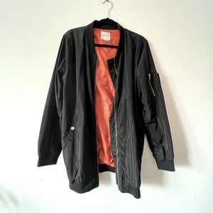 Black Long Bomber Jacket